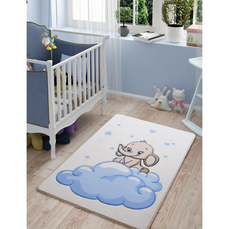 Ковер в детскую комнату Confetti - Baby Elephant 01 голубой 100*150