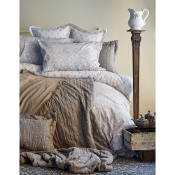 Набор постельного белья с покрывалом + плед Karaca Home 2017-1 - Pureline beige евро