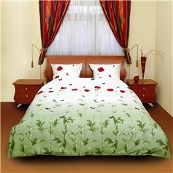 Комплект постельного белья ТЕП - Маки зеленые с бабочками 533 бязь евро