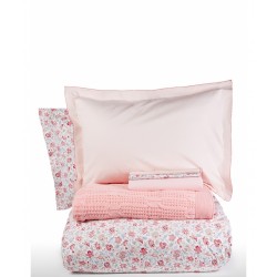 Набор постельное белье с пледом Karaca Home - Freya 2017-1 pink евро