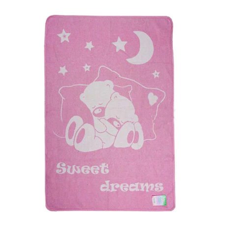 Детское одеяло хлопковое жаккардовое Vladi - 100*140 Сони ярко-розовое