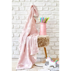 Дитяче покривало піке Karaca Home - Baby star pembe рожеве 80*120