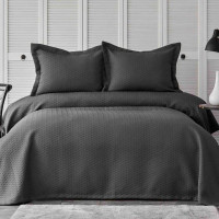 Покривало з наволочками Karaca Home - Charm bold antrasit антрацит 160*240 євро