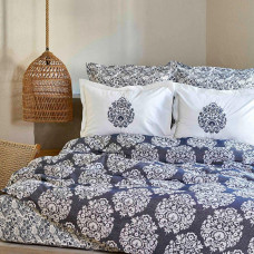 Комплект постільної білизни Karaca Home - Moni indigo індиго pike jacquard 200*220 євро