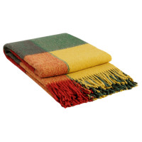 Плед вовняний Vladi - Ельф №1 Liam жовто-червоно-зелений 140*200 полуторний