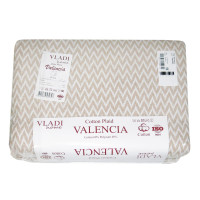 Плед бавовняний Vladi - Валенсія №1 Antonio біло-пісочний 200*220 євро
