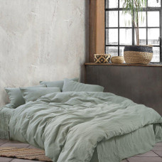 Постільна білизна Lotus Home - Karlin frosty green зелений євро