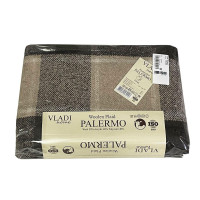 Плед вовняний Vladi - Палермо №7 Sofa біло-пісочно-касторовий 170x200 двоспальний