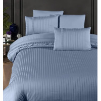 Постільна білизна First Choice сатин Deluxe - New Trend dusty blue євро