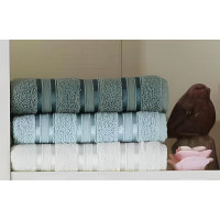 Набір рушників Gursan Cotton Stripe Micro Deluxe - Green 70*140 (3 шт.)