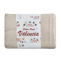 Плед бавовняний Vladi - Валенсія №3 Parquet біло-пісочний 140*200 полуторний