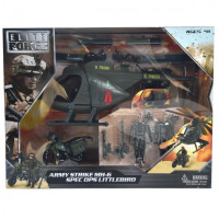 Ігровий набір ELITE FORCE - Багатофункціональний вертоліт MH-6 (вертоліт, мотоцикл, фігурки, аксесуари)