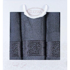 Набір рушників Gulcan Cotton — Ornament Dark Grey 50*90 (2 шт.)+70*140 (1 шт.)