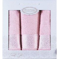 Набір рушників Gulcan Cotton — Ornament Light-pink 50*90 (2 шт.)+70*140 (1 шт.)