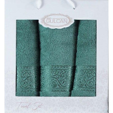 Набір рушників Gulcan Cotton — Ornament Green 50*90 (2 шт.)+70*140 (1 шт.)