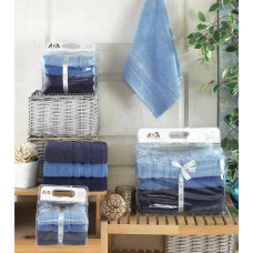 Набір рушників Gulcan Cotton — Ada Blue 70*140 (4 шт.)