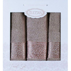 Набір рушників Gulcan Cotton — Ornament Cappuccino 50*90 (2 шт.)+70*140 (1 шт.)