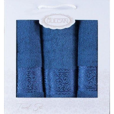 Набір рушників Gulcan Cotton — Ornament Blue 50*90 (2 шт.)+70*140 (1 шт.)