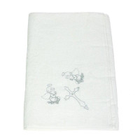 Крижма Gulcan - Ангел з кольоровою вишивкою срібло 100*100