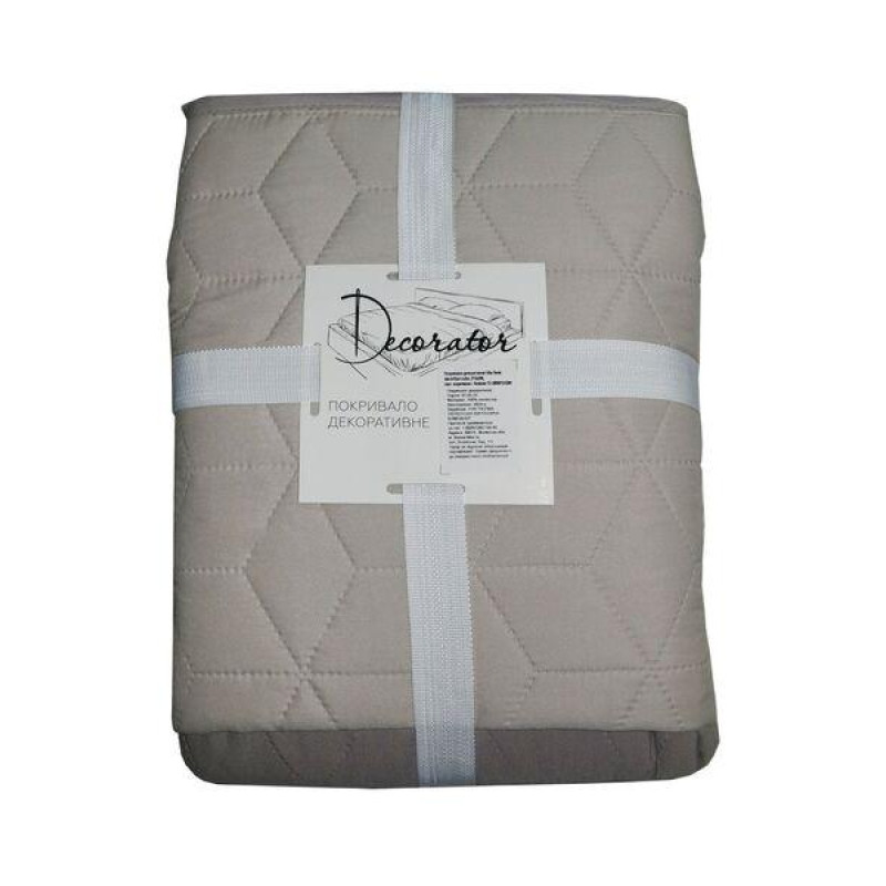 Покривало Decorator двостороннє — Куб сірий/коричнево-бежевий 240x215