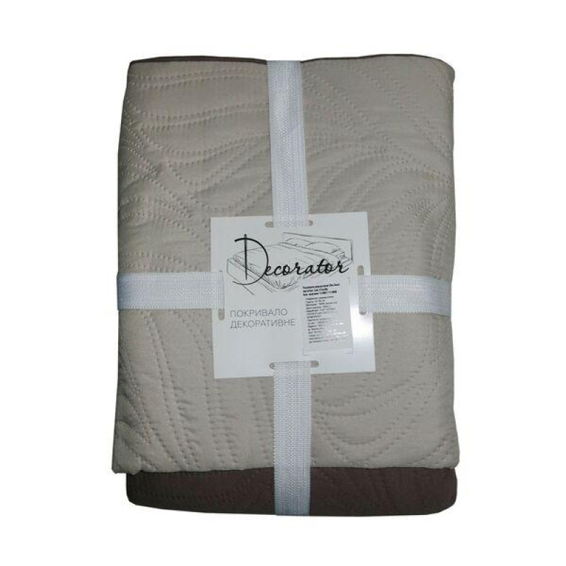 Покривало Decorator двостороннє — Листя бежеве/капучино 180x215
