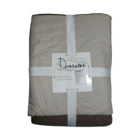 Покривало Decorator двостороннє — Листя бежеве/капучино 210x215 Покривало Decorator двостороннє — Листя бежеве/капучино 210x215