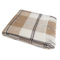 Плед вовняний Vladi — Ельф No3 Mason біло-бежево-коричневий 200*220 євро