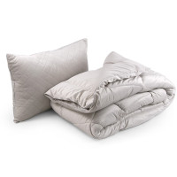 Набір ковдра з подушкою Руно - Soft Pearl велюр всесезонний полуторний 140x205+50x70 см 300 гр/м2 (22830)