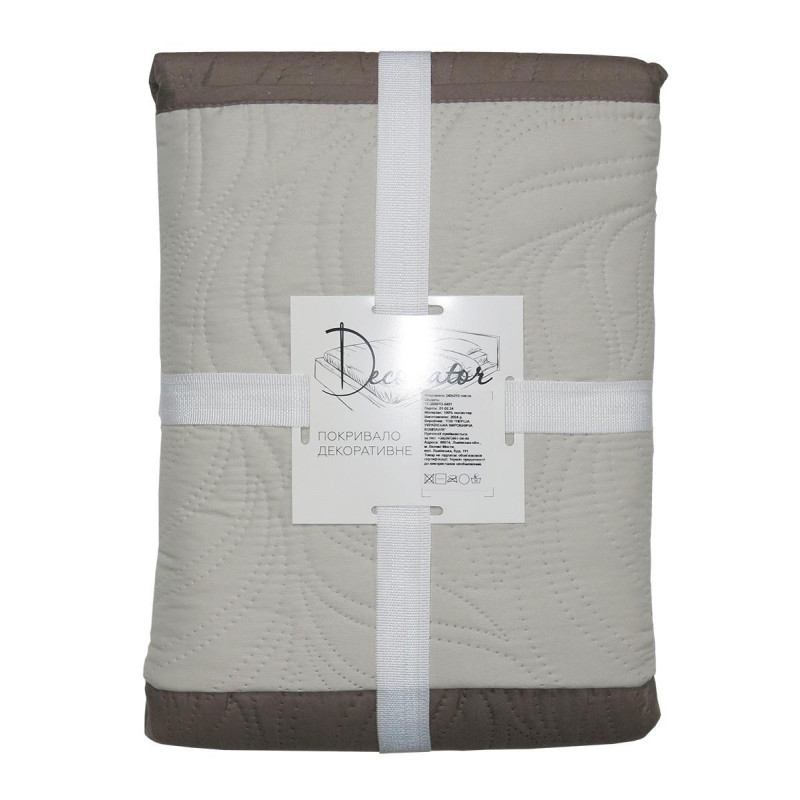Покривало Decorator двостороннє — Листя бежеве/капучино 140x215