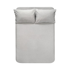 Простирадло з наволочками Lotus Home Washed Cotton — Light antracite 270*270