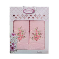 Набір рушників Gulcan Cotton — Malina персик 50*90+70*140