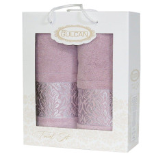 Набір рушників Gulcan Cotton — Flower Ornament Powder 50*90+70*140