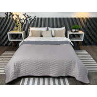 Покривало ArCloud — ZigZag Porpoise/Steel Gray стьобане двостороннє 180*215 двоспальне