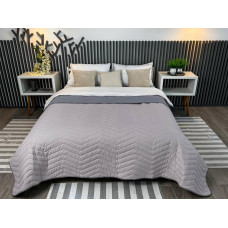 Покривало ArCloud — ZigZag Porpoise/Steel Gray стьобане двостороннє 200*220 євро