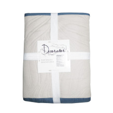 Покривало Decorator двостороннє - Листя бежевий/бірюзовий 180x215