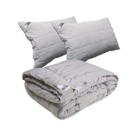 Набір ковдра з подушками Руно-Grey полегшена сіра євро 200x220+2 шт-50x70 см 200 г/м2 (16045) Набір ковдра з подушками Руно-Grey полегшена сіра євро 200x220+2 шт-50x70 см 200 г/м2 (16045)