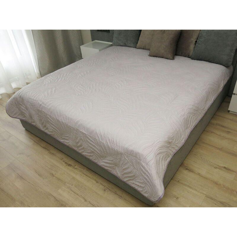 Покривало Decorator двостороннє — Листя лаванда/св.-сірий 240x215