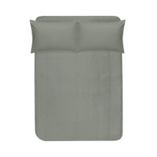 Простирадло на гумці з наволочками сатин premium Lotus Home — Leona хакі 160*200+50*70 (2)