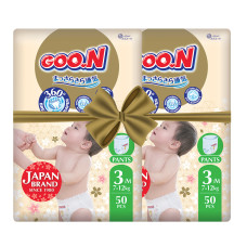 Трусики-підгузки GOO.N Premium Soft для дітей (розмір 3(M), 7-12 kg, 100 шт.)