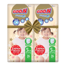 Трусики-підгузники GOO.N Premium Soft для дітей (розмір 5(XL), 12-17 kg, 72 шт.)