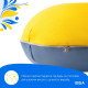 Подушка довга IDEIA 140х75х20 - П-подібна для сну та відпочинку з наволочкою на блискавці жовто/блакитна