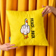 Подушка декоративна IDEIA 40х40 - PEACE... DUCK бойовий гусак з вишивкою жовта