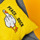 Подушка декоративна IDEIA 40х40 - PEACE... DUCK бойовий гусак з вишивкою жовта
