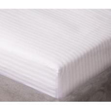 Простирадло на гумці Viluta сатин страйп — 90x200+25 Біле