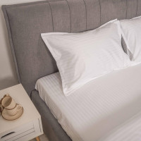 Простирадло Viluta сатин страйп - 180x214 Біла