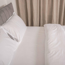 Простирадло Viluta сатин страйп — 150x214 Біле