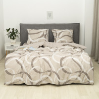 Постільна білизна Isleep Viluta ранфорс із простирадлом на гумці (160*200) - 24327 двоспальне