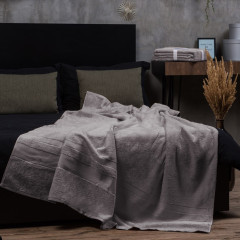 Простирадло махрове Aisha - Ai-home сіре 150*200
