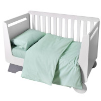 Комплект дитячої постільної білизни в ліжечко IDEIA Papaella бавовна з вишивкою м'ята