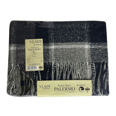 Плед вовняний Vladi - Палермо №7 Sofa біло-дим-св.антрацит 140*200 полуторний оптом